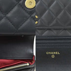 Chanel Shoulder Lambskin Black Wallet — view 9