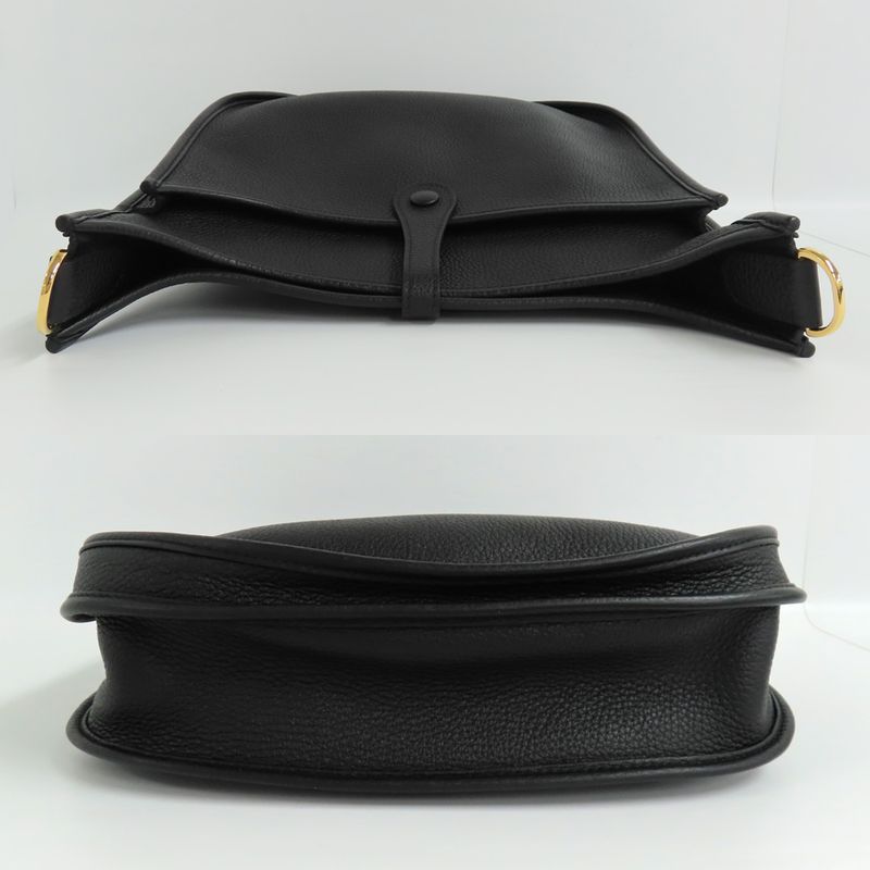 Hermes Evelyne 3 PM Black Taurillon Clemence Gold Hardware — view 4
