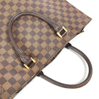 Louis Vuitton Tote Bag Sac Plat Damier Canvas Ebene Brown — view 3