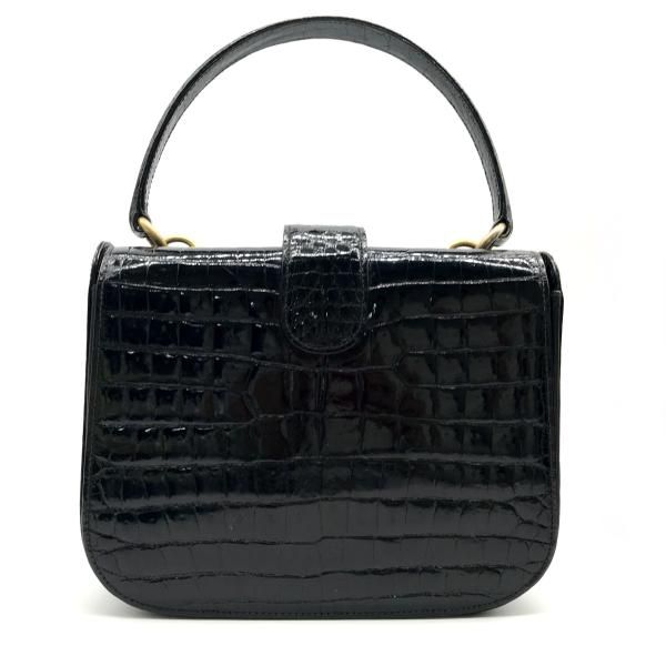 Gucci Croco Logo Push Lock Hand Bag — view 4