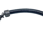 Saint Laurent Opium Bracelet Bangle Jewelry Logo Metal Leather Black — view 8