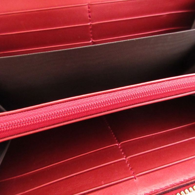 Gucci Heart Interlocking Leather Red Round Zipper Long Wallet 1346 — view 5