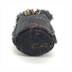 Chanel Small Mini Bucket Denim Chain Shoulder Bag Black — view 3