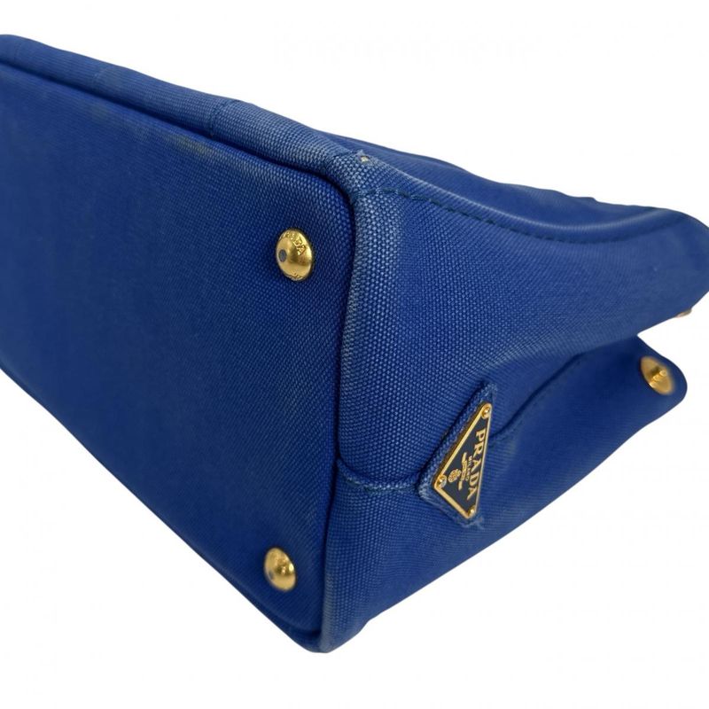 Prada B2439 g Shoulder Bag Canapa Tote Mini Blue — view 7