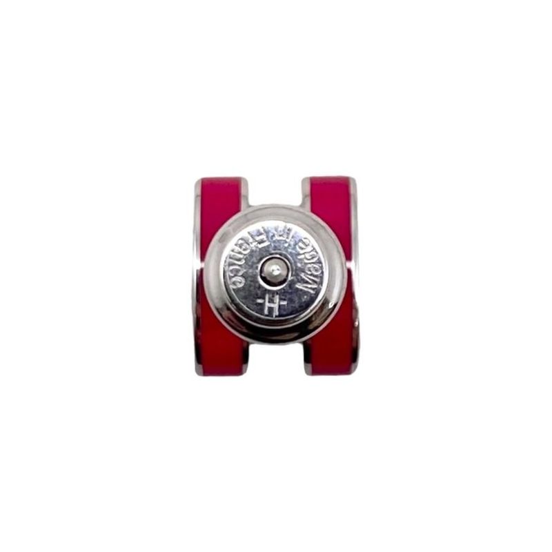 Hermes Earrings Pop Ash Mini H Pink Silver Hardware Boucles D'oreilles — view 7