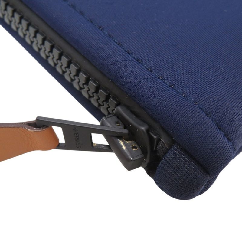 Hermes Neobain MM Nylon Polyurethane Blue Marine Pouch 0028 — view 7