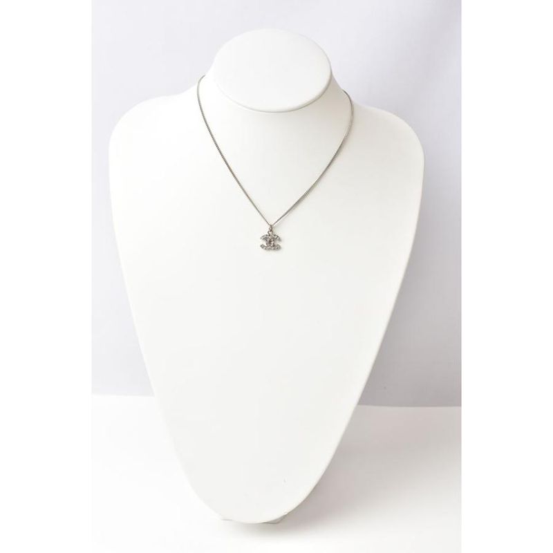 Chanel Coco Mark CC Rhinestone Silver White — view 6