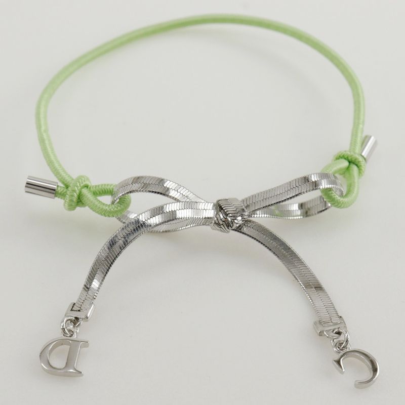 Dior CD Ribbon Metal And Rubber Silver Yellow Green 4.6 g Bracelet — view 7