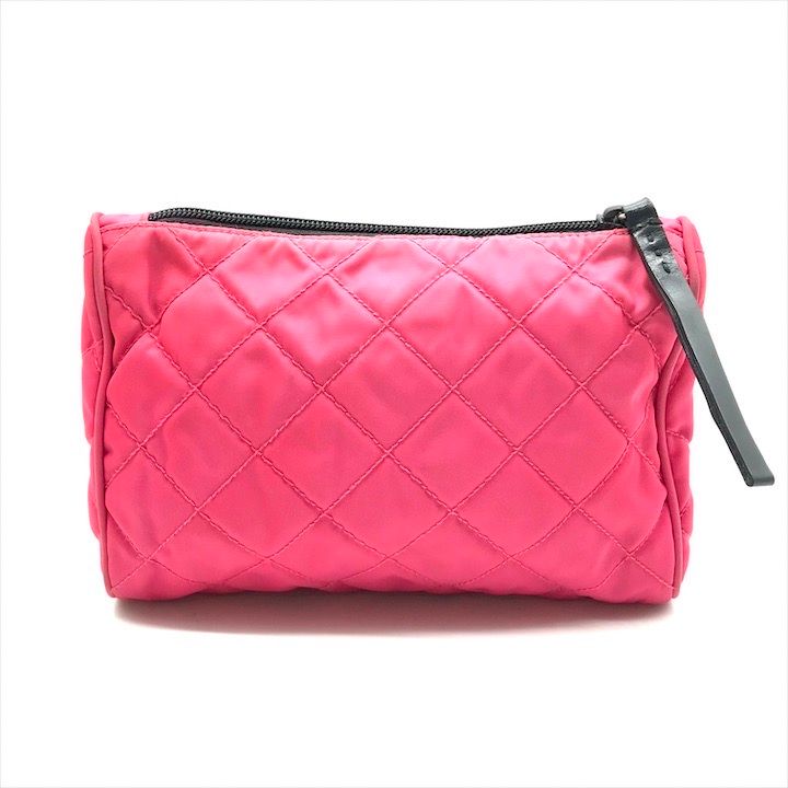 Prada Nylon Tessuto Quilted Pouch Case Pink — view 2