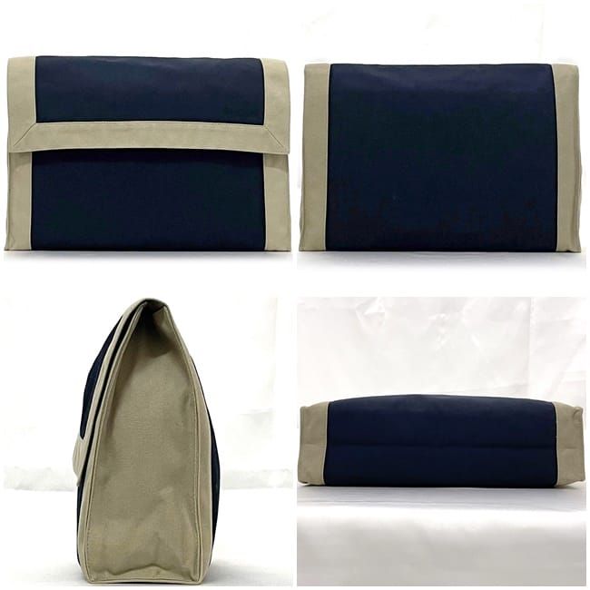 Hermes Clutch Bag Tapidocel Navy Beige — view 2