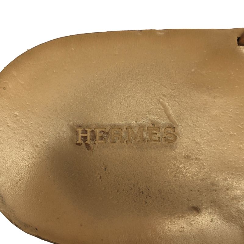 Hermes Estival Thong Leather Flip Flops Brown 42 — view 5