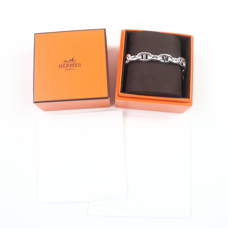 Hermes 2024 Chaine D'ancre MM AG 925 13 Frames Bangle Bracelet Silver — view 3