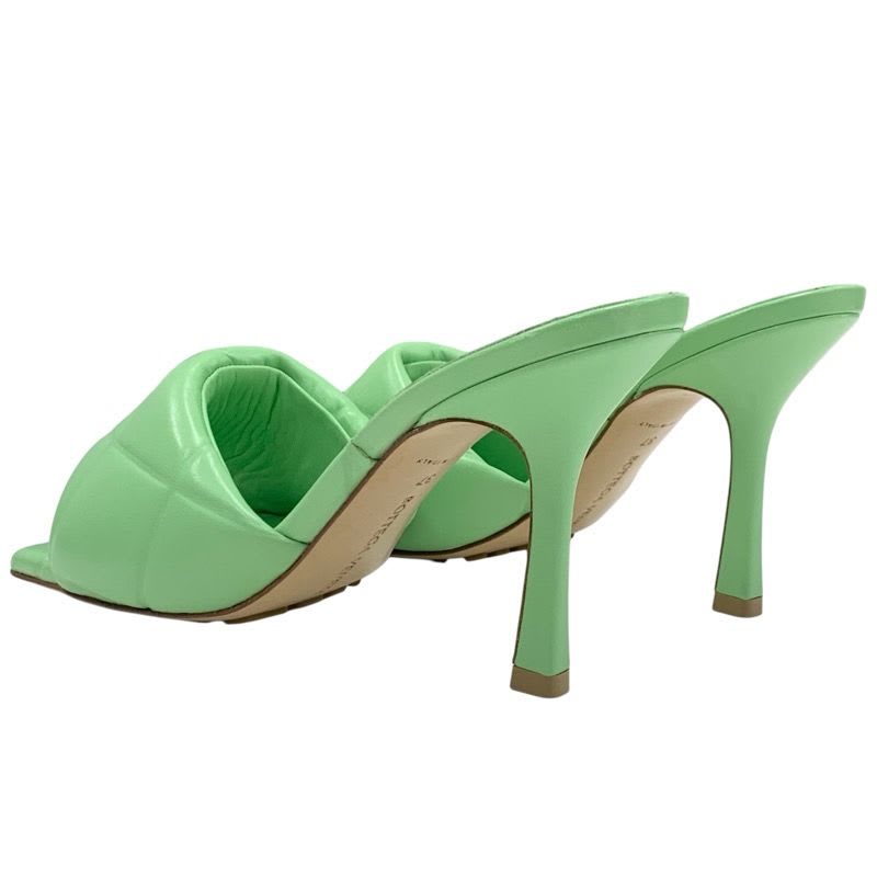 Bottega Veneta Lido Sandals Shoes Leather Light Green Mules Intrecciato — view 4