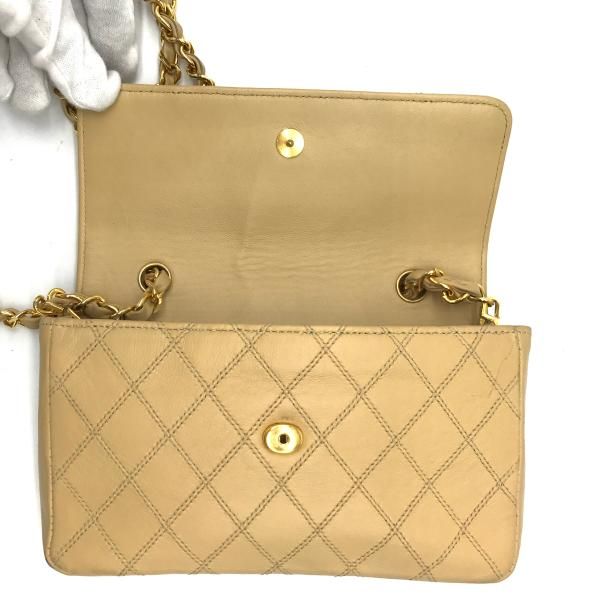 Chanel Big CC Logo Bicolor Quilted Chain Shoulder Bag Beige — view 7