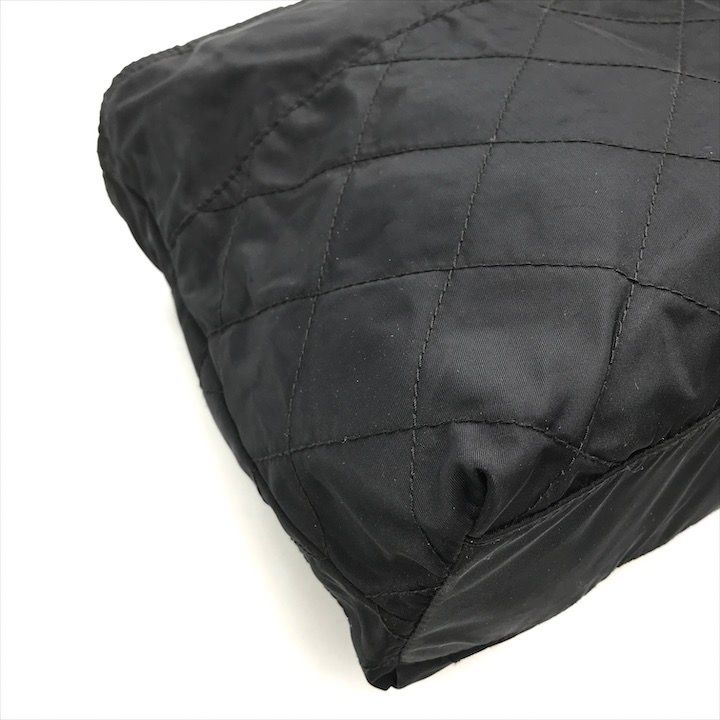 Prada Nylon Tessuto Quilted Chain Shoulder Tote Black — view 5