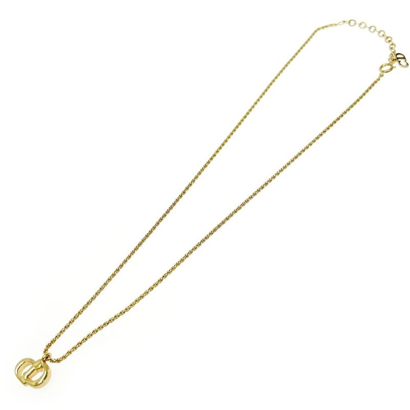 Christian Dior GP CD Logo Necklace Gold — view 5