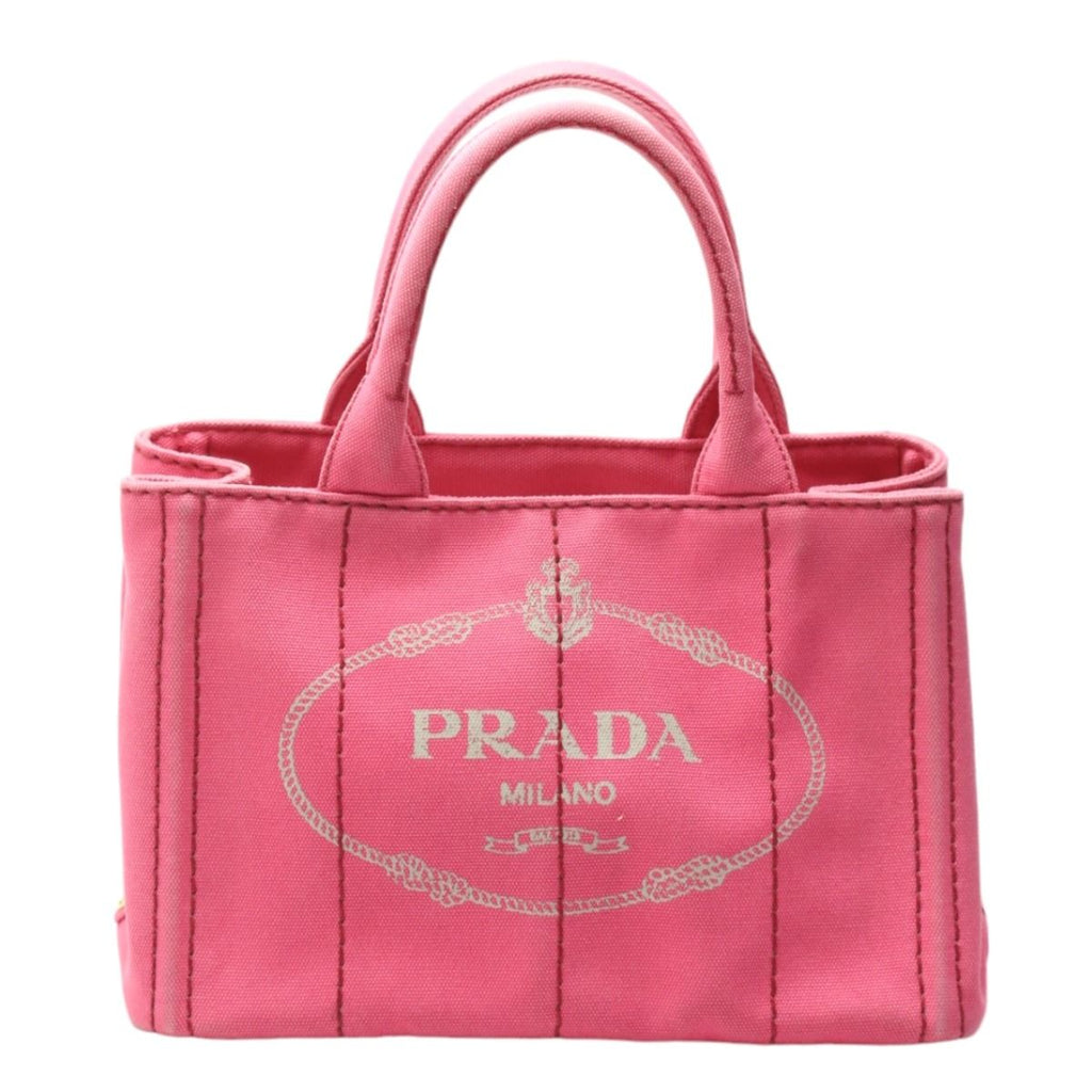 Prada 1 Bg439 Cotton Canvas Tote Bag Canapa Mini Pink — view 2