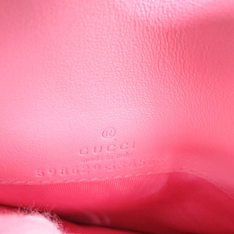 Gucci Compact Wallet GG Marmont Bifold Leather Pink 0052 — view 9