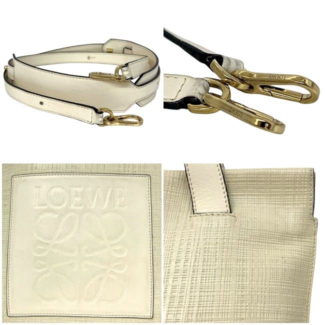 Loewe 2-Way Bag Shopper Ivory White Linen — view 9