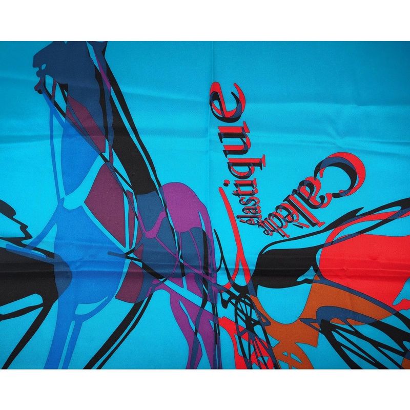 Hermes Carre 70 Caleche Elastique Vintage Silk Blue Canard Rouge — view 3