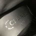 Chanel Boots Short Shoes Suede Fabric Black Rhinestone Star — view 7