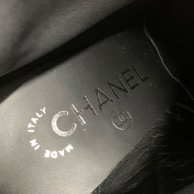 Chanel Boots Short Shoes Suede Fabric Black Rhinestone Star — view 7