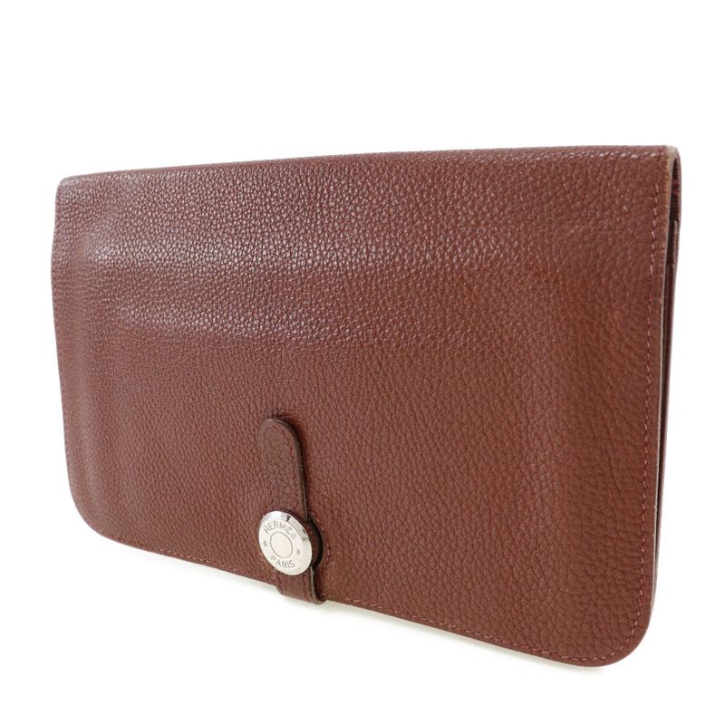 Hermes Dogon GM Taurillon Clemence Bordeaux Silver Hardware D Long — view 2