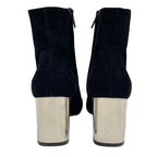 Celine Boots Short Shoes Bang Metal Heel Suede Black Silver — view 5