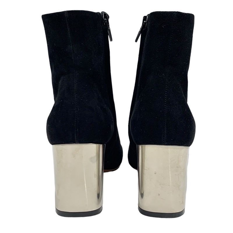 Celine Boots Short Shoes Bang Metal Heel Suede Black Silver — view 5
