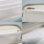 Chanel Long Zip Wallet Ap3337 Quilted Caviar Leather White Gdhardware — view 7
