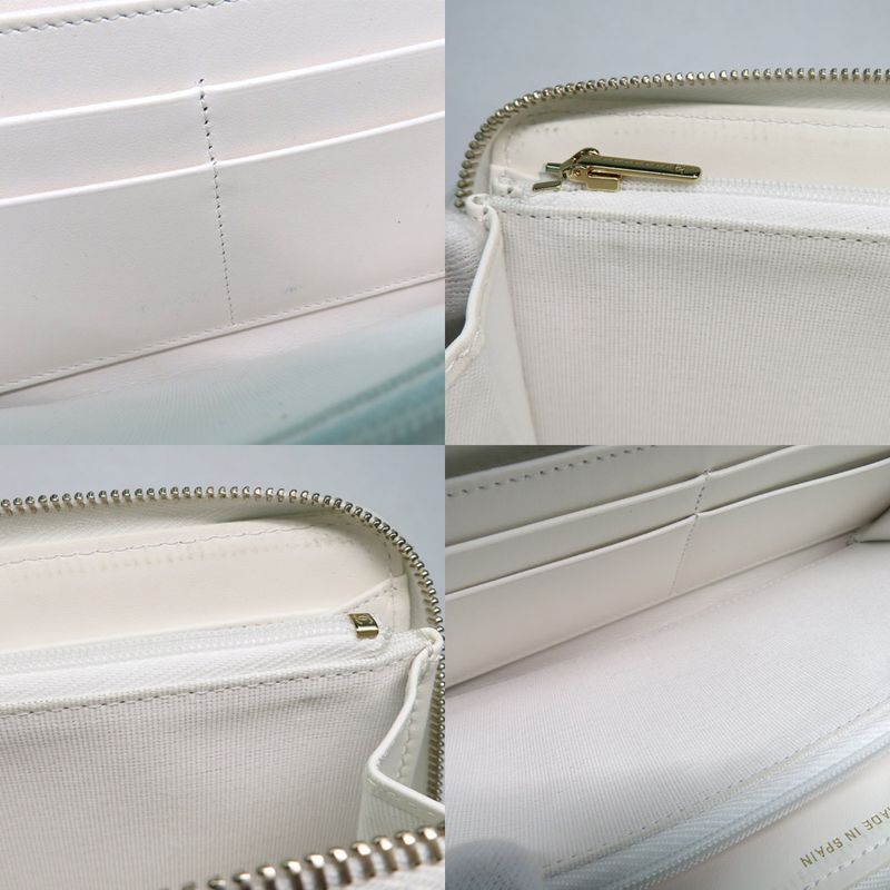 Chanel Long Zip Wallet Ap3337 Quilted Caviar Leather White Gdhardware — view 7