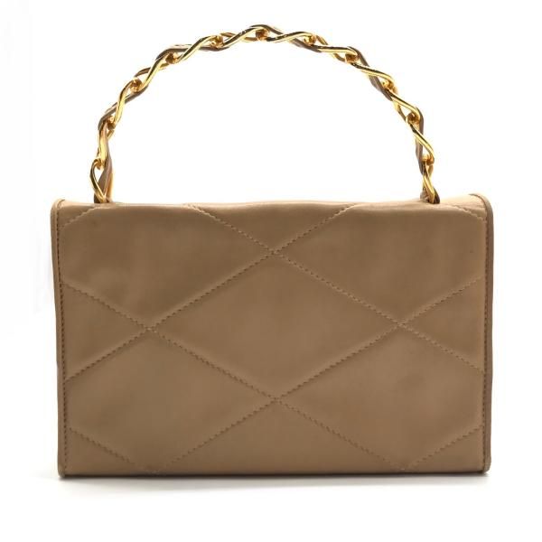 Chanel Quilted Chain Hand Bag Beige — view 2