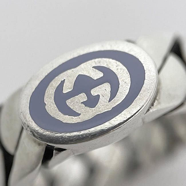 Gucci Ring Silver Purple Interlocking — view 8