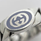 Gucci Ring Silver Purple Interlocking