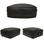 Celine Vintage Macadam Blason Triomphe Pattern Leather Handbag Mini Boston Bag
