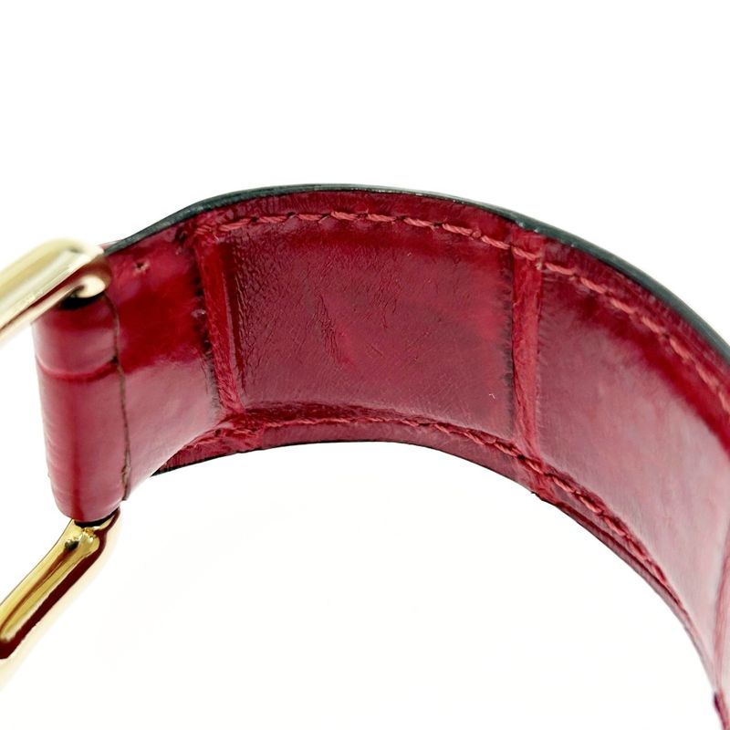 Gucci GP Leather Horsebit Bangle Red — view 8