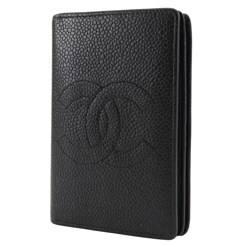 Chanel Coco Mark Card Case Caviar Leather Black Business Holder — view 3