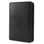 Chanel Coco Mark Card Case Caviar Leather Black Business Holder — view 3