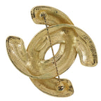 Chanel Coco Mark Quilted Gold Plated 31.4 g Brooch — view 3