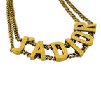 Christian Dior J'a 2 Chain Choker Necklace Antique Gold Metal — view 5