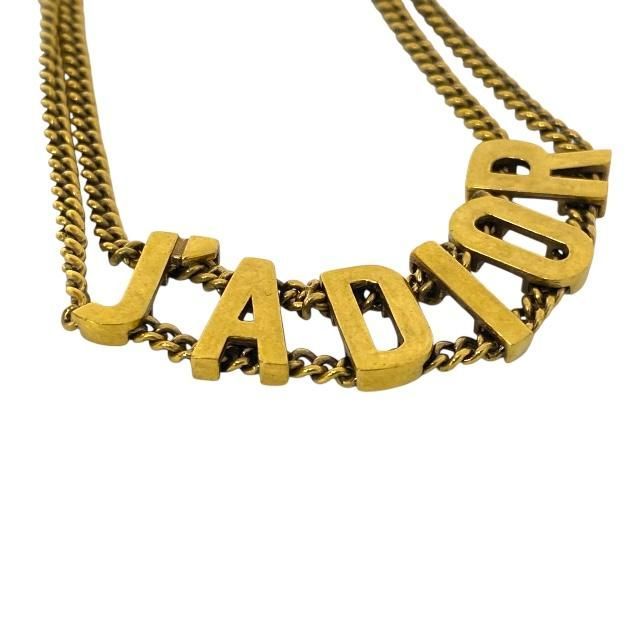 Christian Dior J'a 2 Chain Choker Necklace Antique Gold Metal — view 5
