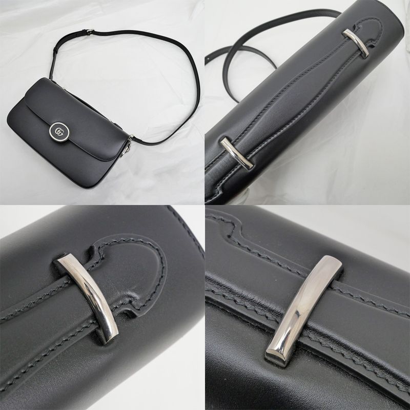 Gucci Clutch Bag Shoulder Leather Black — view 9