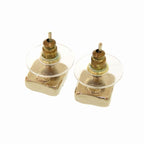 Chanel Coco Mark Square Stone Gold Earrings I24 C Accessories 0813 — view 4