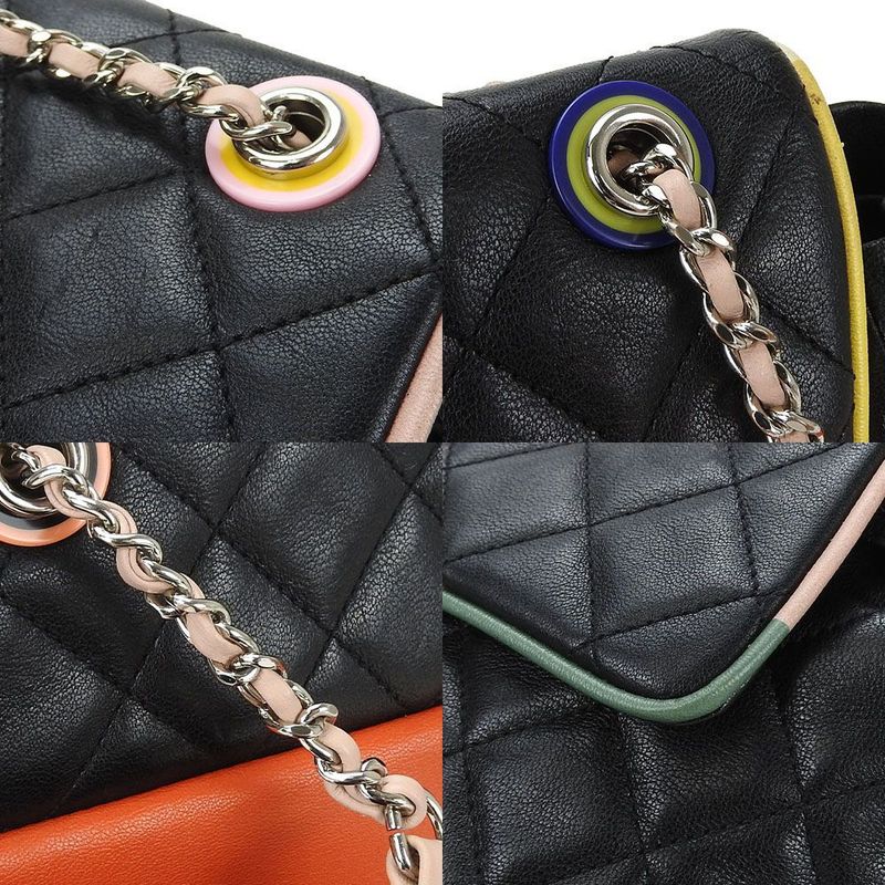 Chanel Backpack Quilted Lambskin Leather 23 rd Black Multicolor — view 5