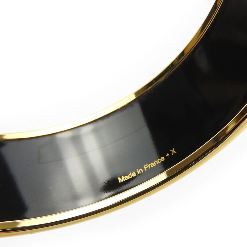 Hermes Bangle Emile GM Metal Cloisonne Light Blue Gold Hardware Logo Accessories — view 7