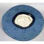 Chanel CC Denim Hat Wide Brim Bucket Cap 58 Blue Vintage — view 4