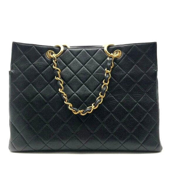 Chanel Grand Shopping Tote GST Caviar Shopper Quilted Chain Shoulder Bag Purse — view 6