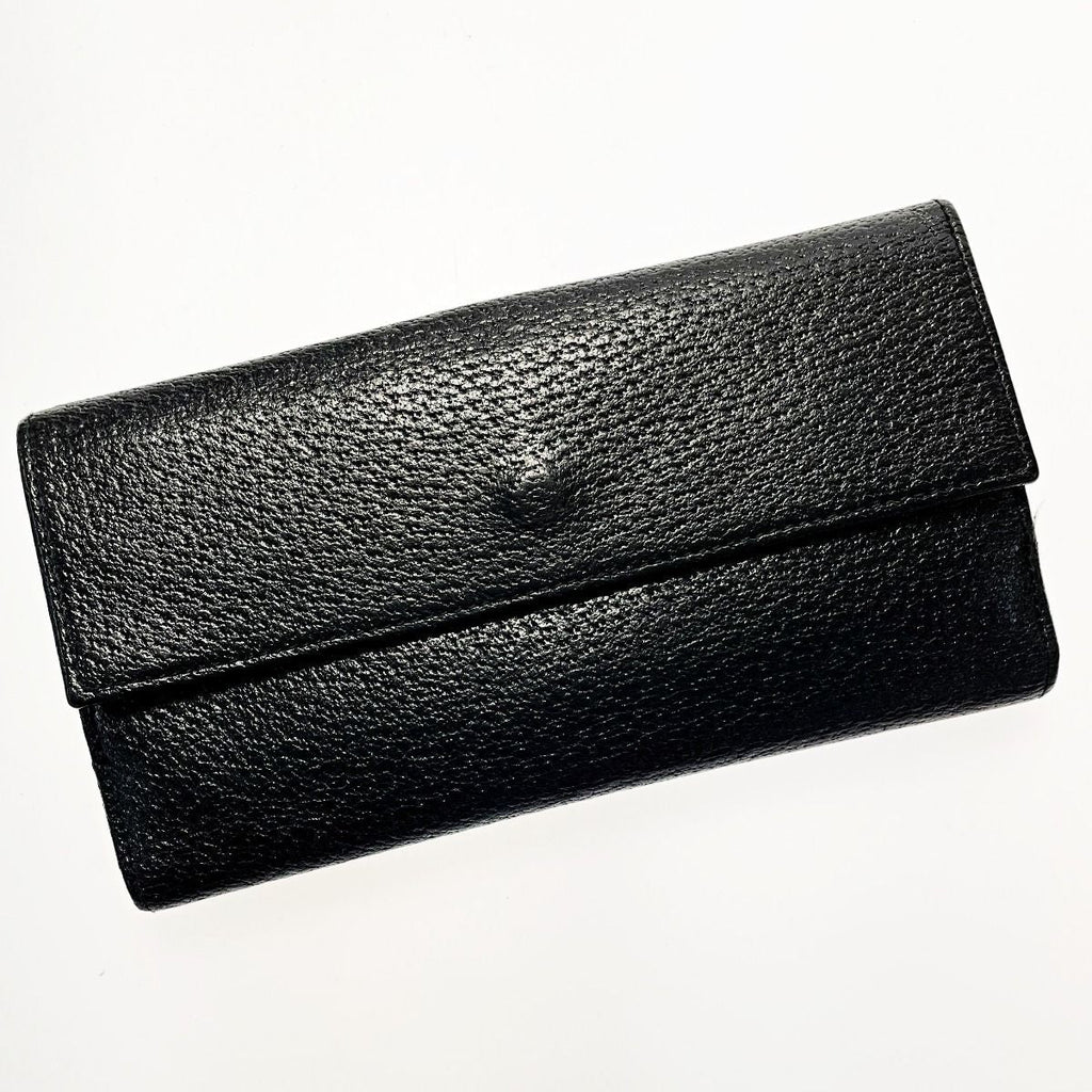 Gucci Bifold Long Wallet 035 1408 2097 Black Pigskin Leather Silver — view 2
