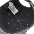 Bottega Veneta Cap Flannel Print Nubuckles Cles Leather Charcoal S Hat Dark — view 6