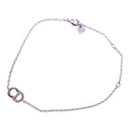 Christian Dior Cles D-lune CD Logo Bracelet Metal Rhinestone Silver 0089 — view 3